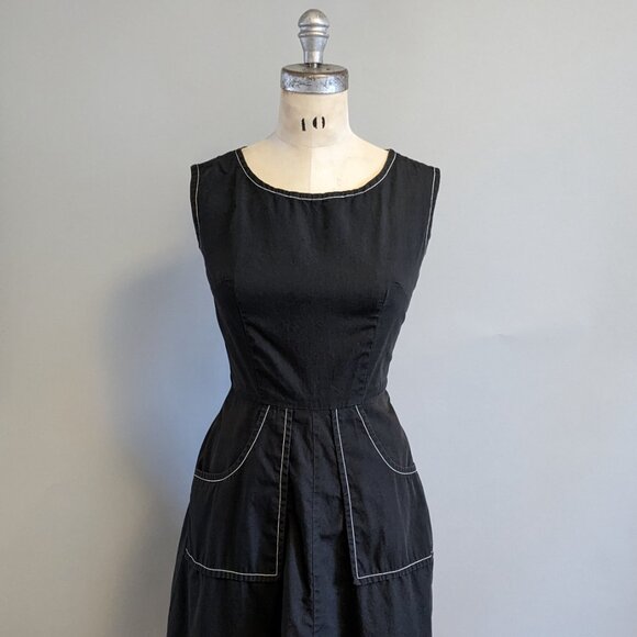 Vintage Handmade 1950s Sleeveless A-Line Sailor Inspired Dress XS - Picture 2 of 12